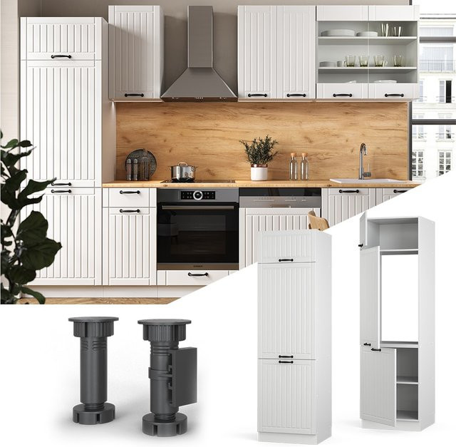 Vicco Kühlumbauschrank FAME Line in Weiß im Landhausstil, Breite: 60 cm - Bild 1