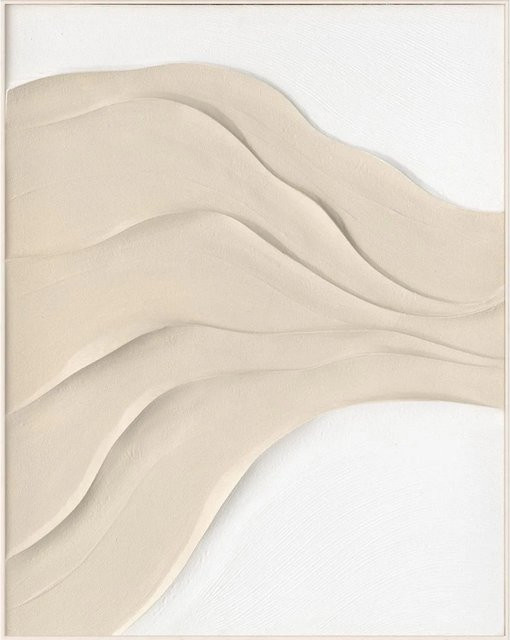 Art Universe Leinwandbild Bright Sandy Waves Modernes Abstraktes Naturmotiv in Beige, Breite: 80 cm, Höhe: 100 cm - Bild 1