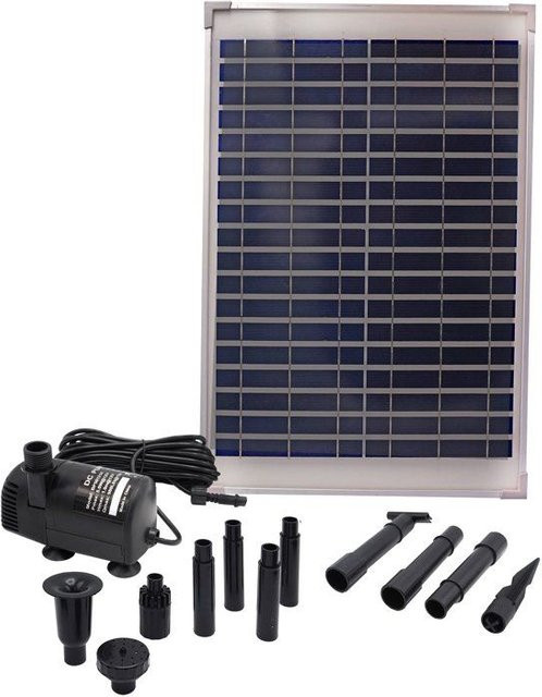 Ubbink SolarMax 1000 Solar-Brunnenpumpe mit Solarpanel 18V 580mA und Durchfluss 1350 l/h in Schwarz - Bild 1