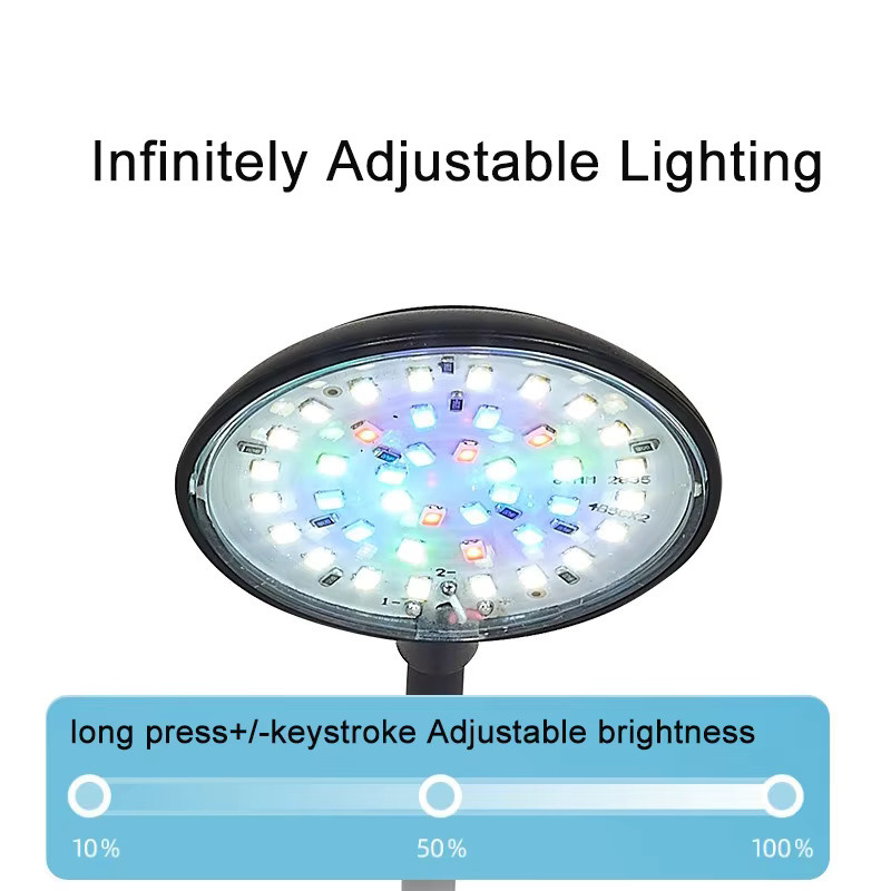 TUNFAN USB Aquarium LED Lampe mit Clip-Halterung, dimmbar, Vollspektrum RGB Licht in Schwarz - Bild 4
