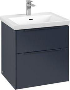 Villeroy & Boch Waschtischunterschrank Subway 3.0 in Blau, Wandmontage mit integrierter LED-Beleuchtung und Schubladen, B/T/H: 57,2 x 57,6 x 47,8 cm - Bild 1