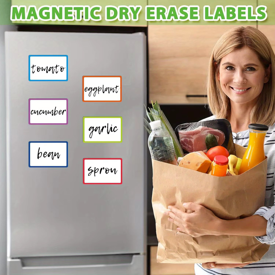 12 Stück magnetische Etiketten in Multicolor, trocken abwischbar, Durchmesser: 20 cm - Bild 3