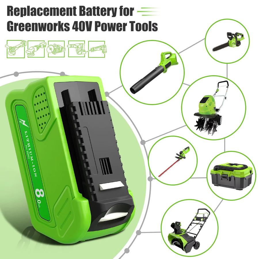 Greenworks 40 V 8000 mAh Akku für Elektrowerkzeuge 29462 29472 29282 - Bild 5