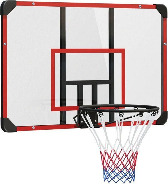 SPORTNOW Basketballkorb Stahl Kunststoff Schwarz Rot - Bild 1