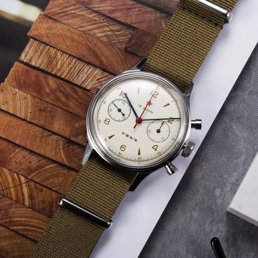 SEAKOSS Chronograph, Handaufzug, Edelstahl, Silber, Textil/NATO, Herren - Bild 5