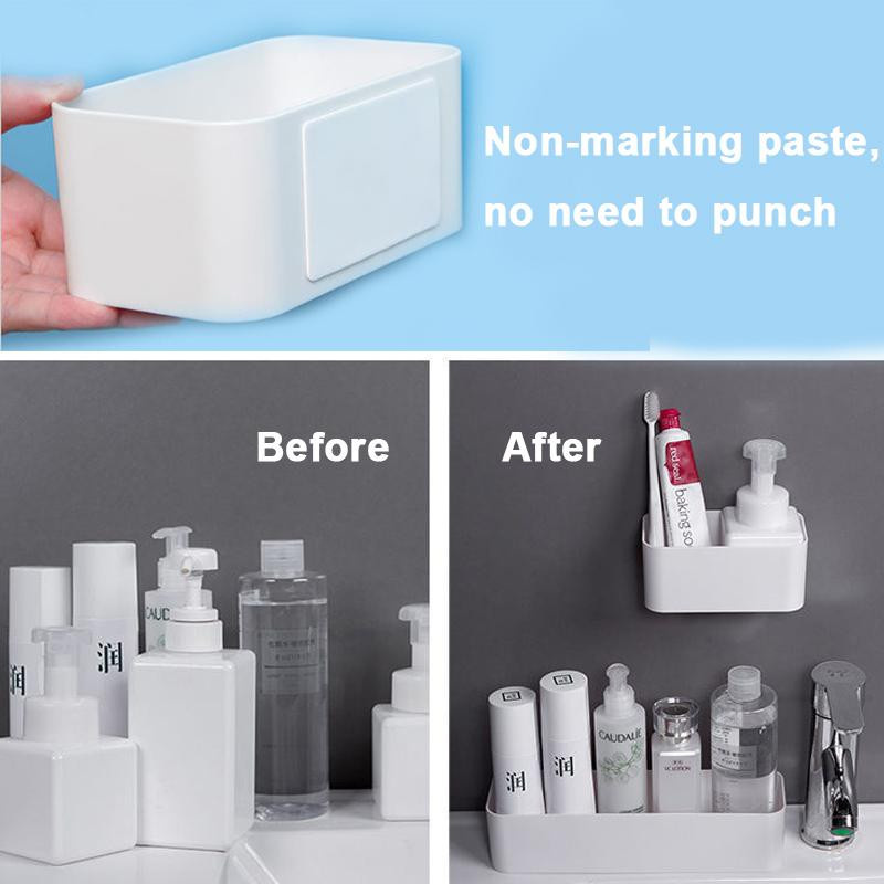 YTO Home 1 Wandmontierte Aufbewahrungsbox für Kosmetik und Fernbedienungen in Weiß - Bild 2