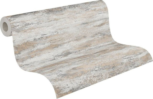 A.S. Création Vliestapete Putzoptik in Beige, Grau und Mehrfarbig, Breite: 53 cm, Länge: 1005 cm - Bild 1