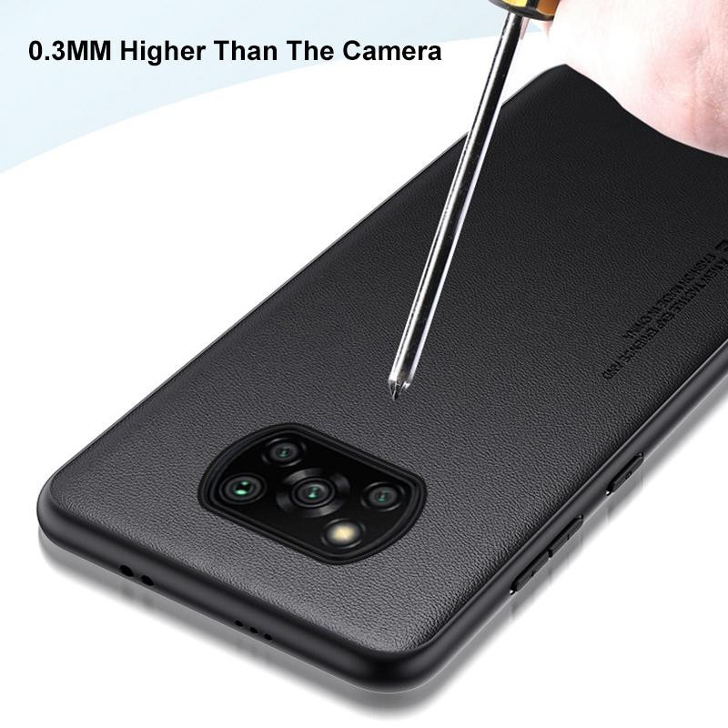 Xiaomi Poco X3 Pro Handyhülle aus PU-Leder mit mattem Silikon-Rückseite in Schwarz, Orange, Grün oder Lila - Bild 3