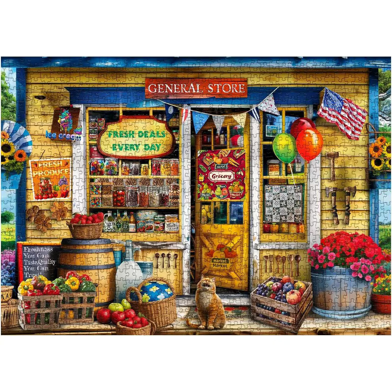 AZNM Landhaus-Puzzle, bunt, 1.000 Teile - Bild 2