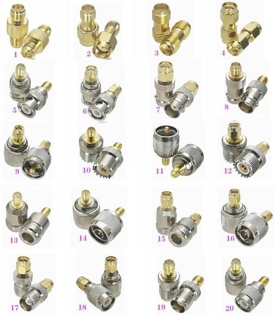 RF Koaxial Adapter Set mit SMA, RP-SMA, BNC, UHF, PL259 und SO239 Steckern und Buchsen für Testkonverter - Bild 1