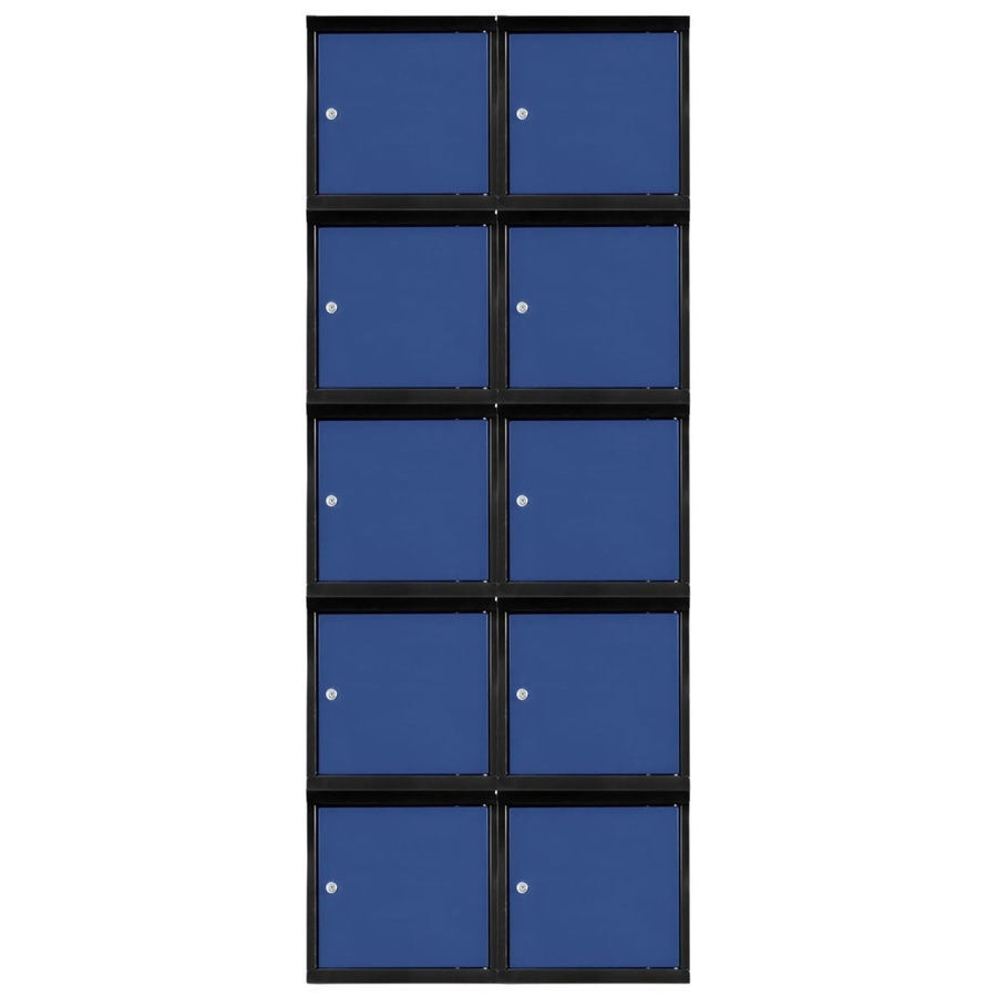 PROREGAL Blocky Schließfachwürfel Set aus 10 Einheiten mit Zylinderschloss und 2 Schlüsseln, Anthrazitgrau-Enzianblau, B/T/H: 40 x 40 x 40 cm - Bild 2