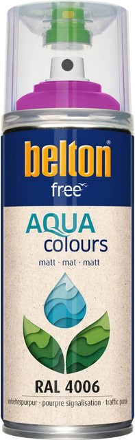 Belton Free AQUAcolours Buntlack RAL 4006 Verkehrspurpur matt, wasserbasiert, 400 ml - Bild 1