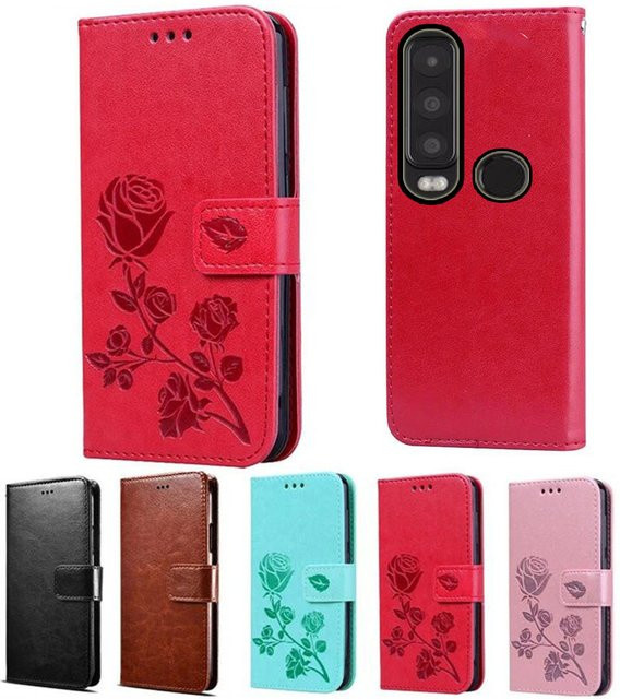 BISHCVER Leder Handyhülle im Flipcase-Design für Katze Smartphone Modelle S31 S41 S42 S52 S53 S60 S61 S62 S75 Pro in Pink und Multicolour - Bild 1
