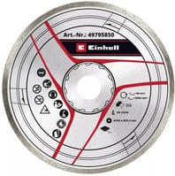 Einhell Diamant-Trennscheibe für Fliesen in Silber, Durchmesser: 180 mm, Bohrung: 25,4 mm, Stärke: 2,4 mm - Bild 1
