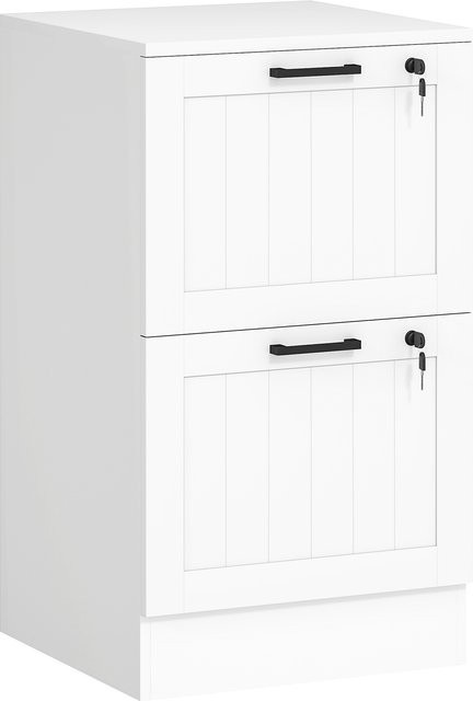 HOMCOM Büroschubladenschrank mit 2 Schubladen und Schlössern, weiß, B/T/H: 40 x 40 x 71 cm - Bild 1