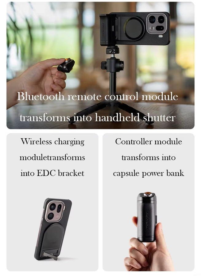 PGYTECH Fotografie Controller Rückseite Hülle für OPPO Find X9 Pro in Schwarz - Bild 2