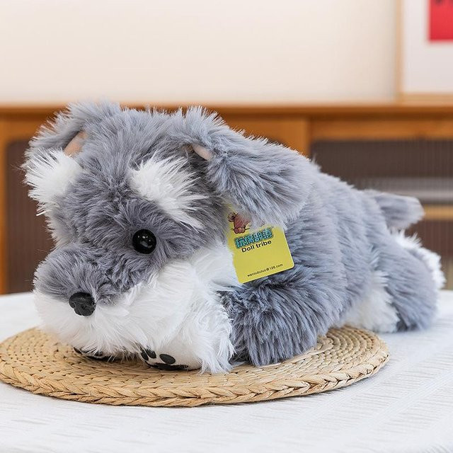 Langhaar-Schnauzer Plüschtier, grau, 30cm - Bild 1