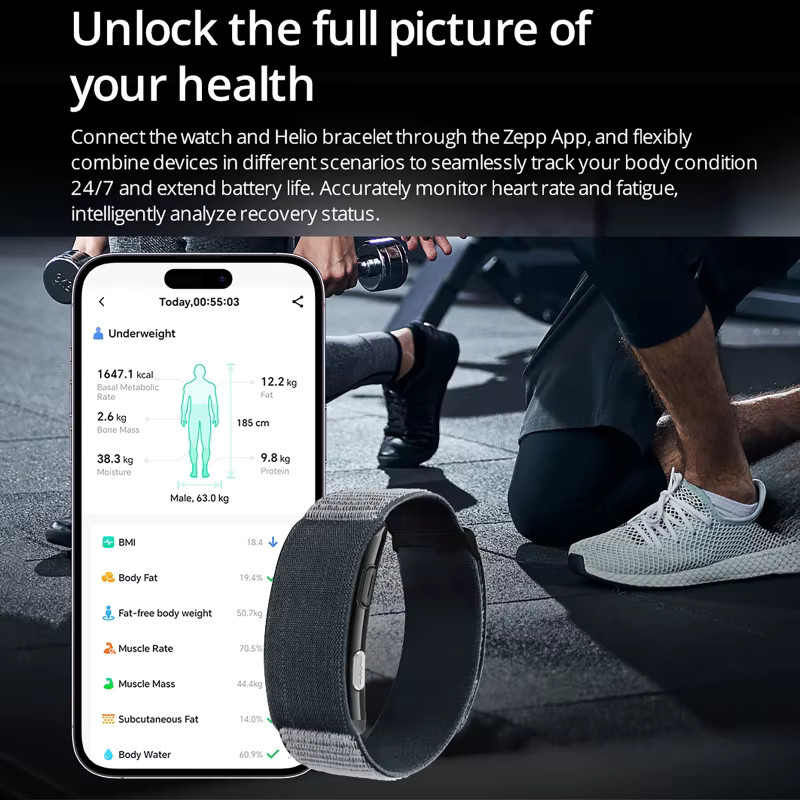 luxuglow Bildschirmloses Smart-Armband in Gold mit Echtzeit-Herzfrequenz, Blutdruck- und Körpertemperatur-Überwachung sowie EKG-Funktion - Bild 5