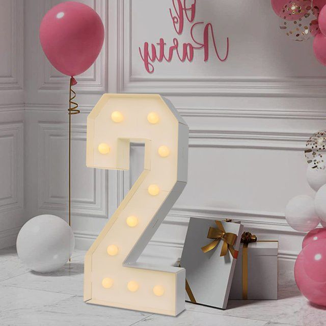 Bymaocar LED Zahl 0-9 DIY Dekoration für Geburtstag Hochzeit und Party, Höhe: 48 cm, Breite: 100 cm - Bild 1