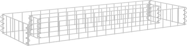 vidaXL Gabionen-Hochbeet aus verzinktem Stahl in Silber, B/T/H: 90 x 30 x 10 cm - Bild 1