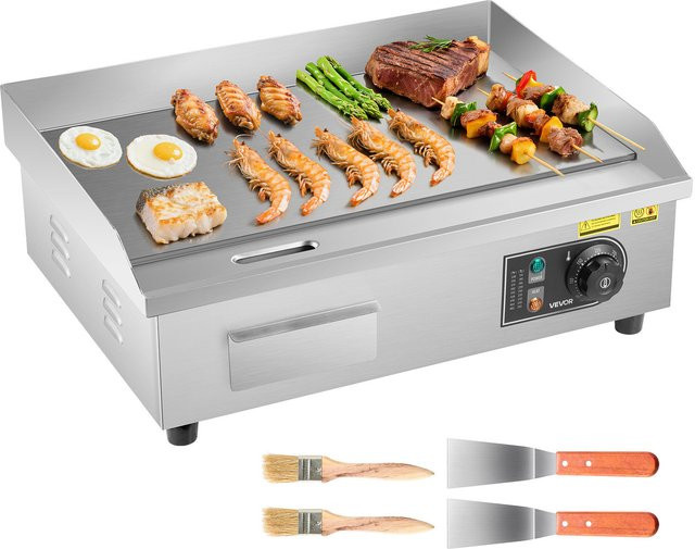 SucceBuy Elektrische Grillplatte aus Edelstahl mit verstellbarer Temperaturregelung 50-300 °C in Silber - Bild 1