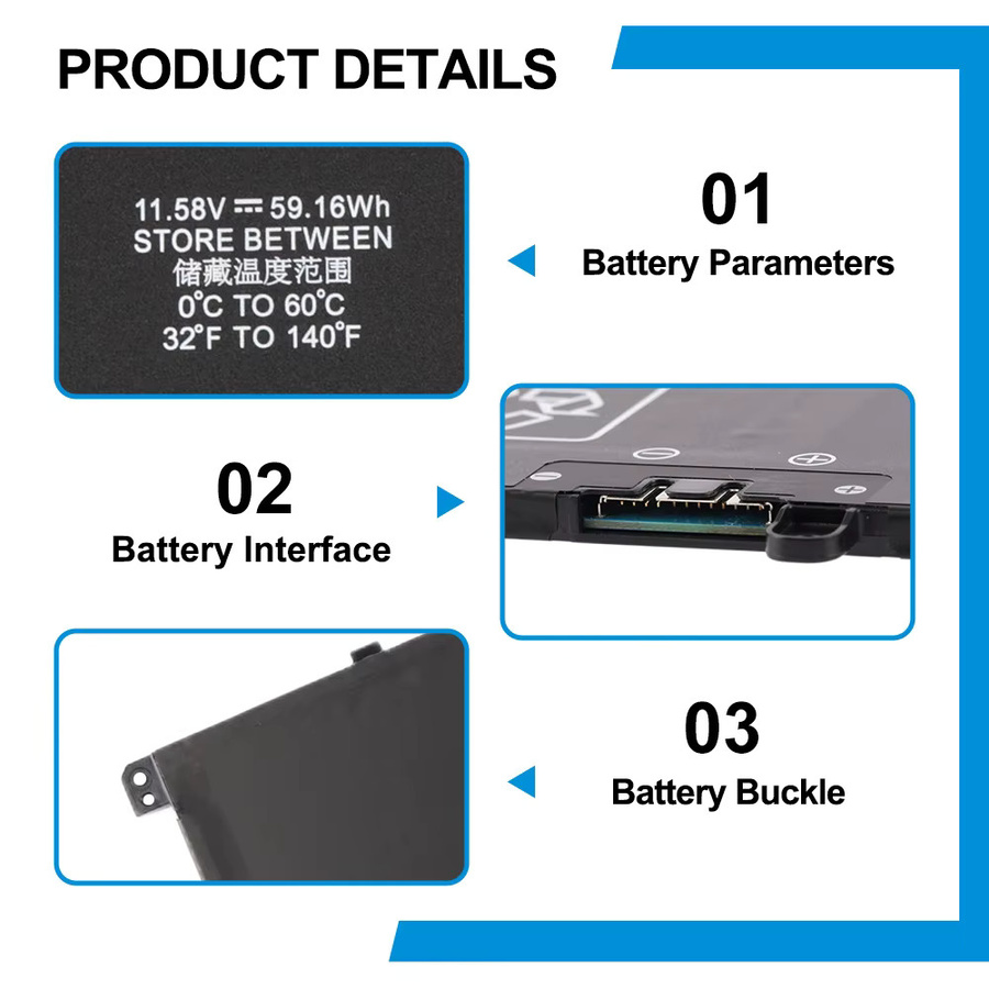 HP GD03XL Laptop-Akku 11,58 V 59,16 Wh Schwarz für HP Envy x360 2-in-1 14-FC 14-FA 14-fa0000 OmniBook X 14-fe0000 EliteBook Ultra G1q 14 - Bild 3