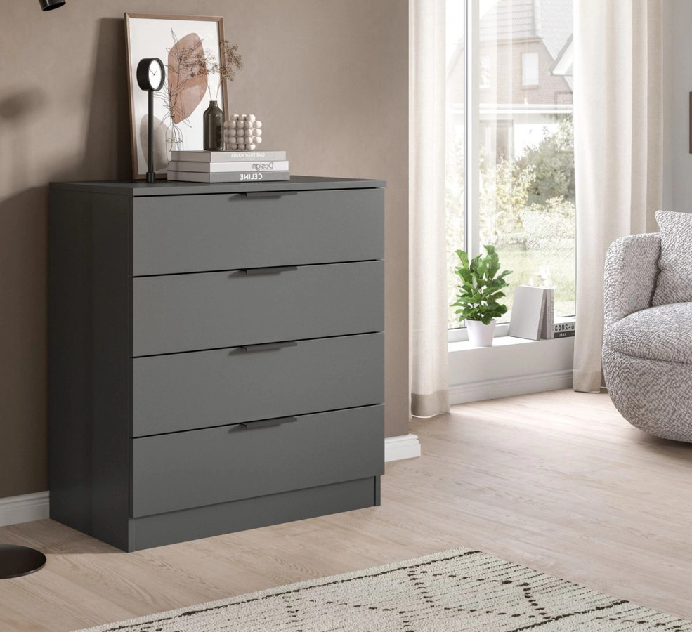 Kommode Swan in Grau, modern und matt, B/H: 40 x 80 cm - Bild 2