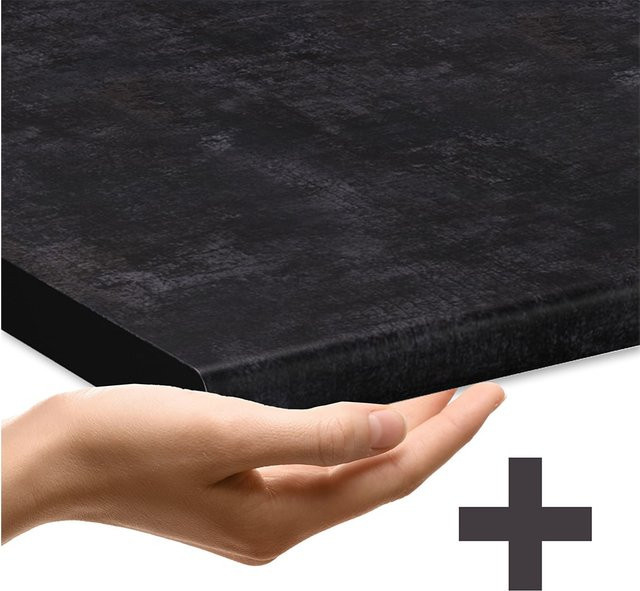 Vicco Schubunterschrank R-Line in Schwarz und Beton-Eiche mit anthrazitfarbener Arbeitsplatte, Breite: 60 cm - Bild 1