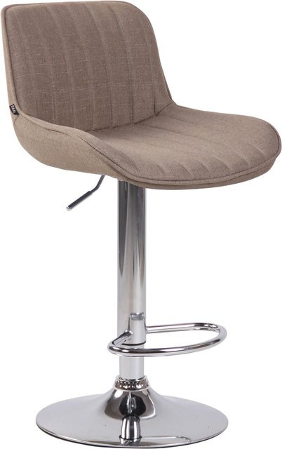 TPFLiving Barhocker Lento mit Chromoptik Metallgestell und Stoffbezug in Taupe/Beige - Bild 1