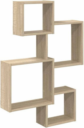 vidaXL Wandwürfelregal Sonoma-Eiche modern Wandhalterung B: 64 cm, T: 13,5 cm, H: 91,5 cm