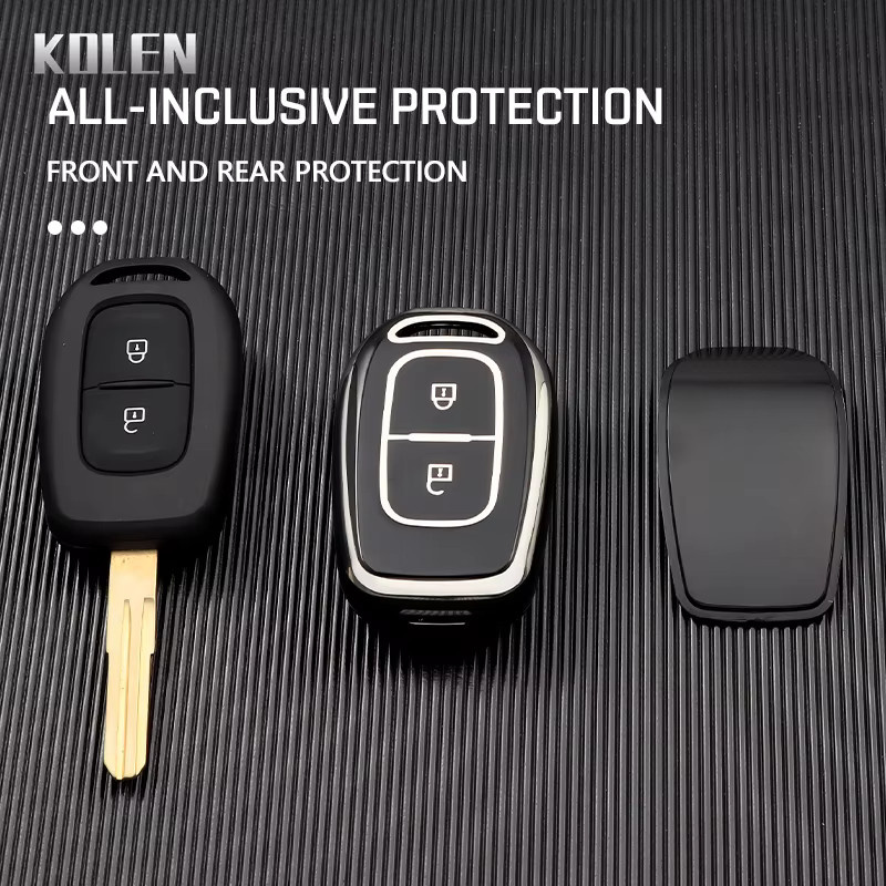 KOLEN Schlüsseletui Abdeckung Anhänger, TPU, Renault Kwid Dacia Sandero Logan Duster, 2 Tasten - Bild 3