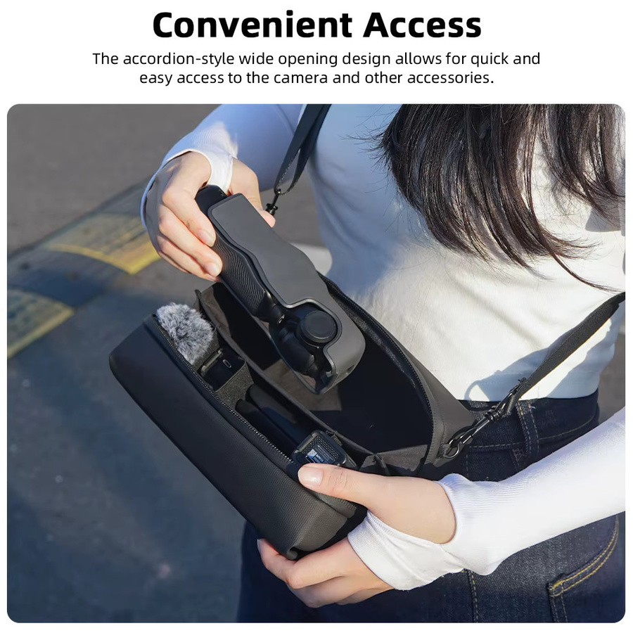 Flymile Tragetasche für DJI Pocket 3 und DJI Pocket 4, kratzfeste Outdoor-Umhängetasche in Schwarz - Bild 5