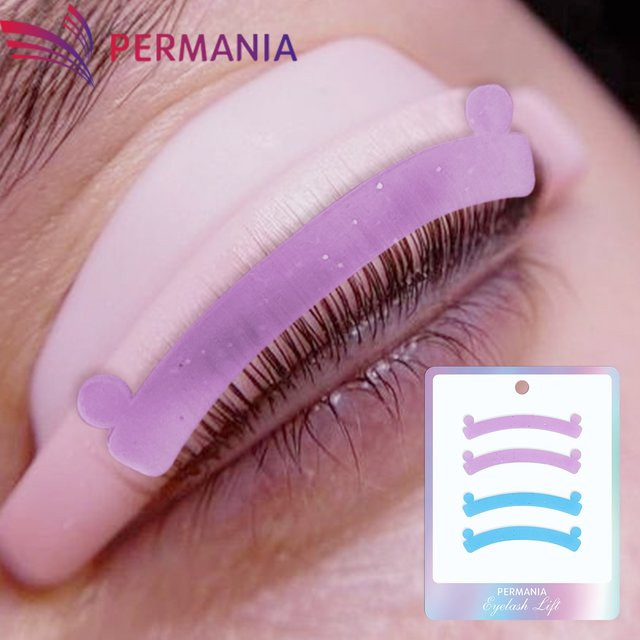 PERMANIA Lash Lift-Band, 4 Stück, Silikon, Orange und Pink, Unisex - Bild 1