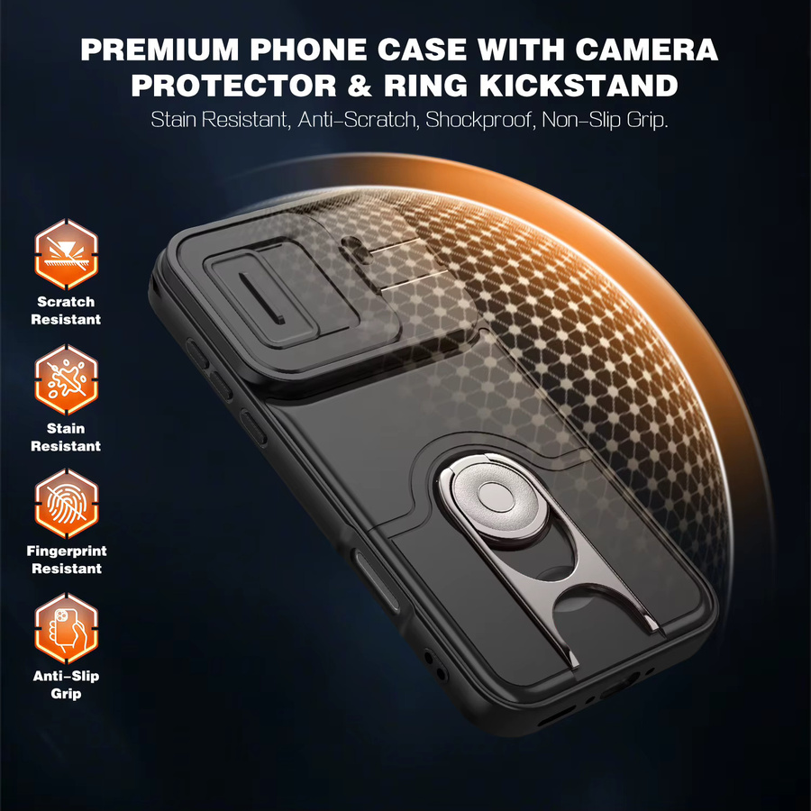Stoßfeste Armor Case Schutzhülle für OPPO Find X9 und OPPO Find X9 Pro mit Ring-Ständer und Linsenschutz aus TPU+PC in Pink oder Black - Bild 5
