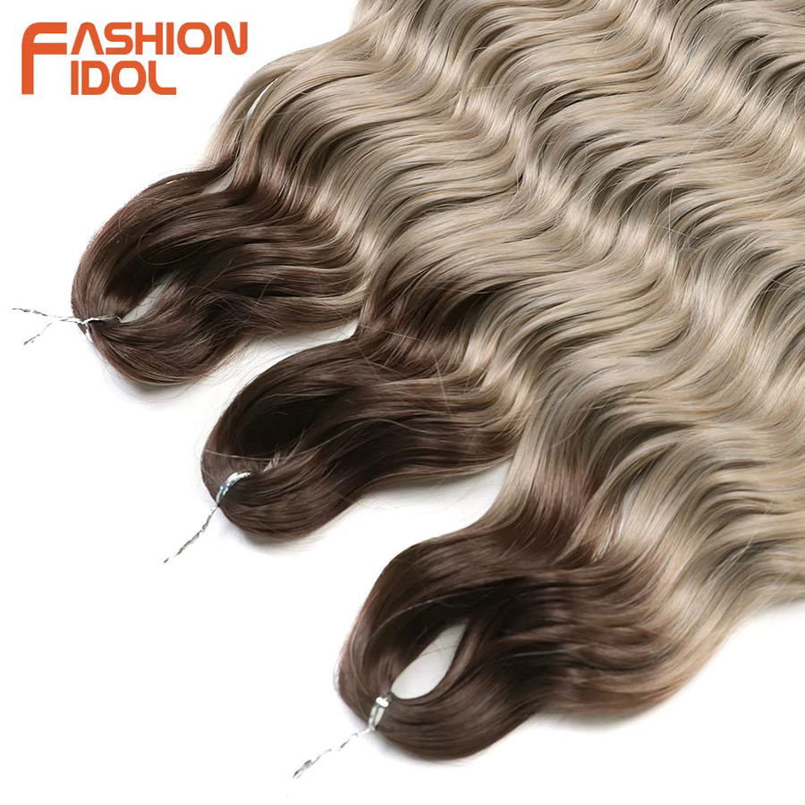 FASHION IDOL Haarverlängerung Kunsthaar, Ombre Blonde, Deep Wave, Damen - Bild 2