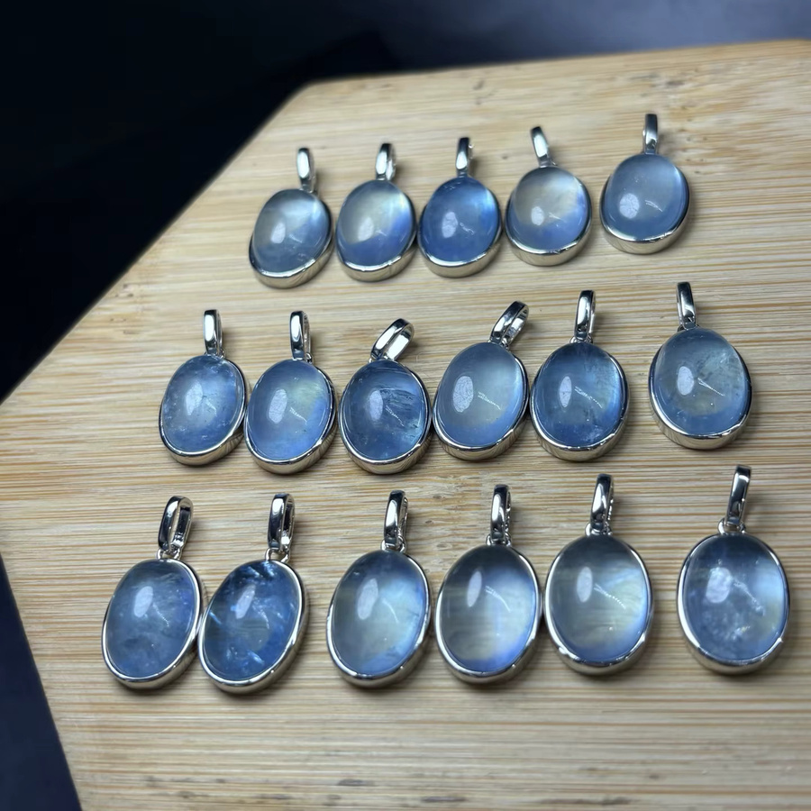 Fengbaowu Anhänger Aquamarin, ovaler Cabochon, Silber, Damen - Bild 3