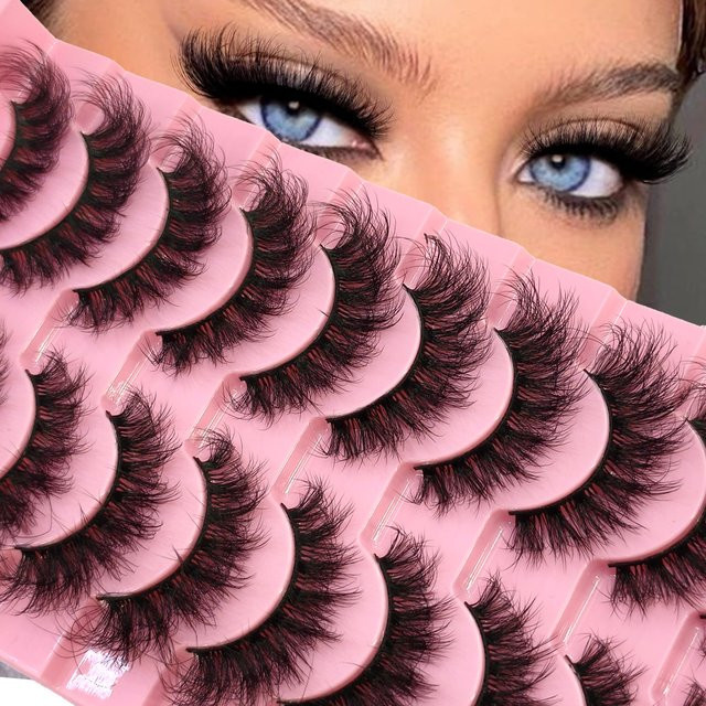 Künstliche Wimpern aus Nerz, 10 Paar, natürlich, XH01 - Bild 1