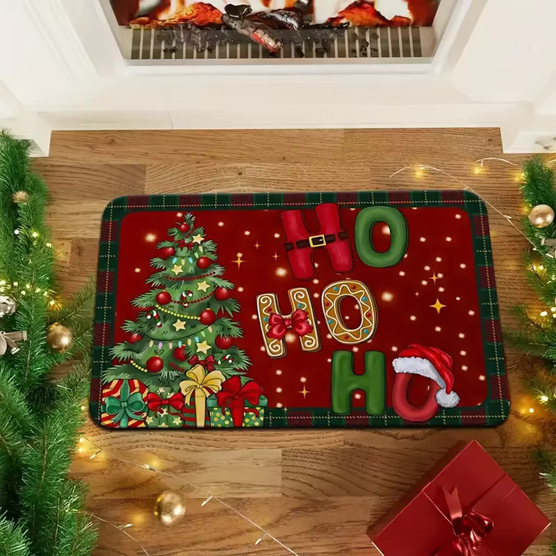 VIKAMA Weihnachtsteppich als weiche und rutschfeste Bodendekoration für Badezimmer und Eingangsbereiche - Bild 4