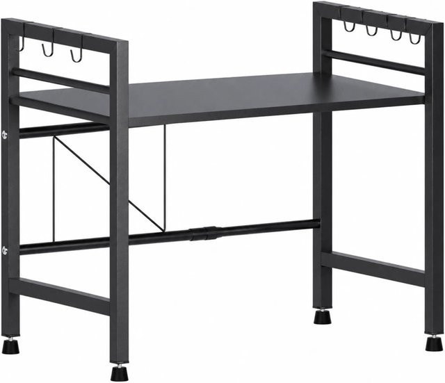 DELUKE Mikrowellenregal ASTRID Küchenregal aus Metall in Schwarz, B/T/H: 40,5 x 36 x 48 cm - Bild 1