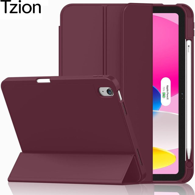 Magnetische Smart Cover Hülle mit Stifthalter für iPad Pro 11, iPad Air 4/5 und iPad 10. Generation von tzion in Pink - Bild 1