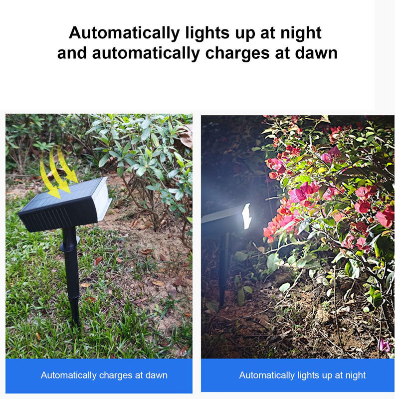 TOMTOP JMS Solar-Gartenleuchten für den Außenbereich mit LED, Erdspießleuchte in Weiß, IP65 wasserdicht mit Dämmerungssensor - Bild 2