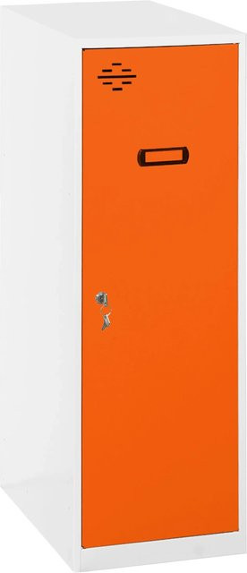 PROREGAL Schließfachwürfel AMEGO Spind Garderobe Metall Orange-Weiß H x B x T: 91,5 x 30 x 50 cm - Bild 1