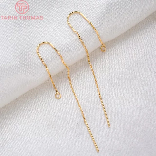 TARIN THOMAS Ohrringe, 60 mm, Goldfarbe, Line Stud Ohrringe - Bild 1