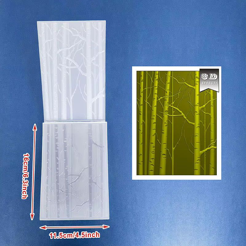3D-Prägeschablone White Birch Forest aus transparentem PVC für DIY-Karten und Scrapbooking-Alben - Bild 2