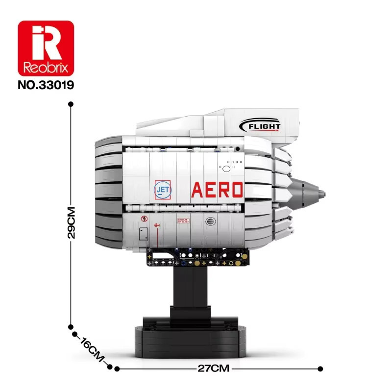 Reobrix Luftfahrt-Turbofan-Motor, Bausteine, Elektrisches Modell-Bausatz - Bild 5