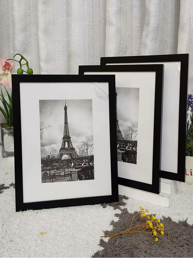 3er-Pack Bilderrahmen-Set von VCC aus Kunststoff in Schwarz und Weiß, rechteckig, für Tisch oder Wandaufhängung, Format 10 x 15 cm - Bild 2