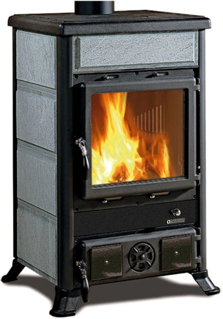 La Nordica-Extraflame Holzherd Rosa in Grau mit Naturstein und 6,5 kW Leistung - Bild 1