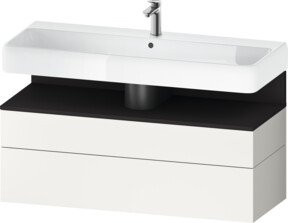 Duravit Waschtischunterschrank Qatego Wandmontage Grau und Weiß Hochglanz B/T/H: 119 x 47 x 59 cm - Bild 1