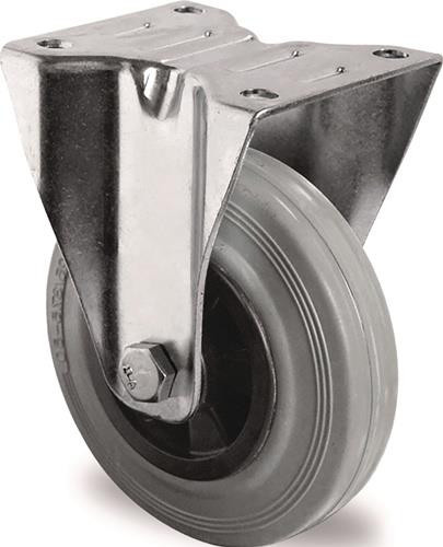Tecwerk Bockrolle aus Vollgummi und Polypropylen in Grau, B/T: 13,5 x 11 cm - Bild 1