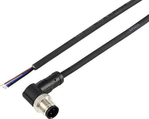 TRU COMPONENTS TC-12833096 Sensor-Aktor-Anschlussleitung mit M12-Stecker, gewinkelt, 3-polig, schwarz, 5 m - Bild 1